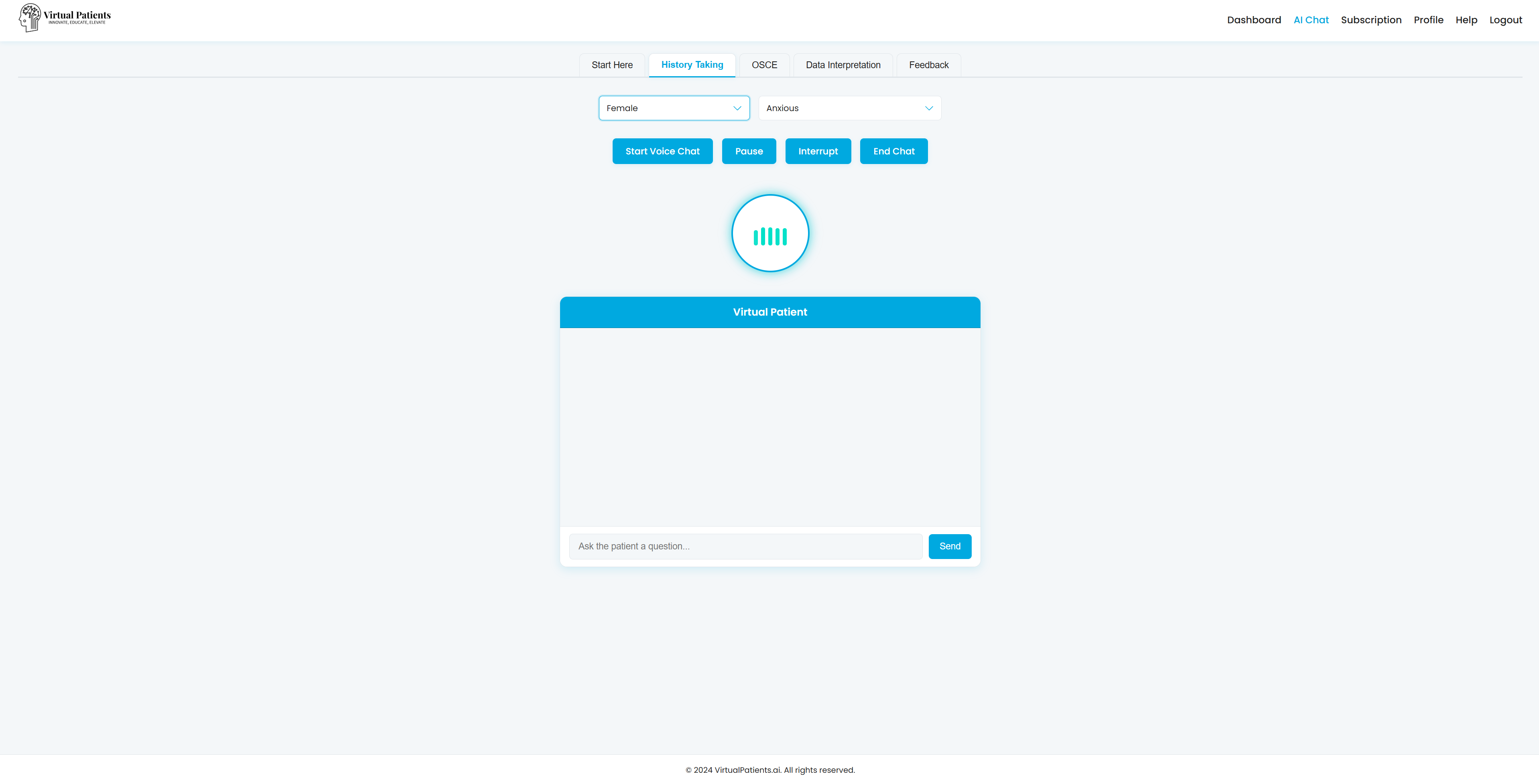 Virtual Patient Interface Showcase